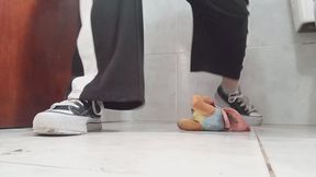 My pent-up pee gives her a hot bath