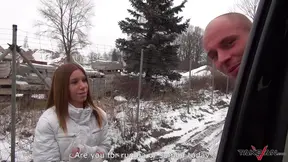 Barely Legal Brenda Gets Hardcore Car Pounding & Facial Bliss