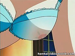 Anime girl in lingerie fucks a cock