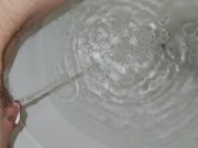 Up close peeing