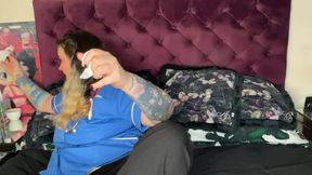 Nurse Ffw Blowing Her Nose and Finally Getting a Sneeze