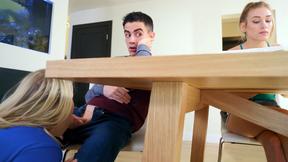 ”Mom Blows StepDaughter's BF while Studying!”