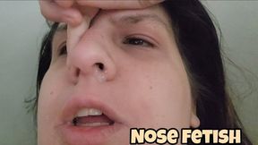 Nose Fetish Close-Up – Showing My Nostrils, Stretching My Nose and Playing with Snot Up Close