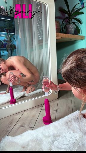 Taboo Reflection: Fucking My Dildo While My Mirror Shows You Every Single Detail