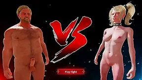 Ethan and Bree Collide in Hot Nude Fighting Action in 3D