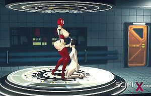 Female doctor wants a big hard dick. A sexy brunette gets fucked by a sex cyborg in the sci-fi lab