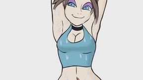 cute stubbly armpit girl dances for us showing off her sexy pits and curves