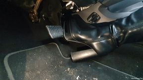 Driving Ford Mondeo in Platform Boots, Above and Side View
