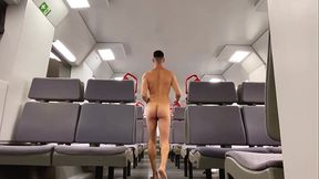 Walking fully naked on moving train