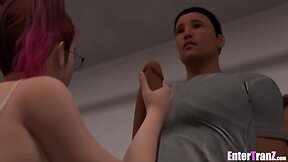 Trans person enjoys long bbc for fun