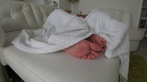 Beautiful feet rubbing under the blanket V2b