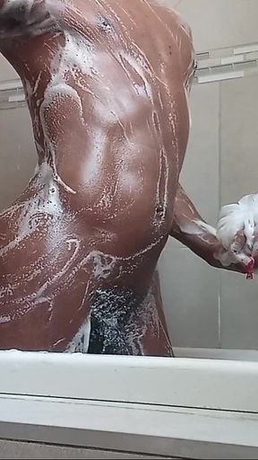 Ebony Twink Taking a Bath
