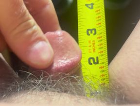 Trying too Jack off a two inch micro cock