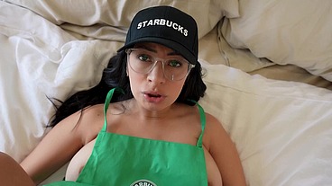 Slutty Starbucks Barista got FIRED for fucking me - Cami Strella