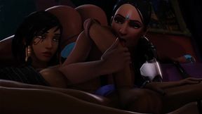 Pharah and Symmetra Big Cock Tease (futa Shemale)