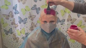 my bald transformation with Manic Panic Hot Hot Pink