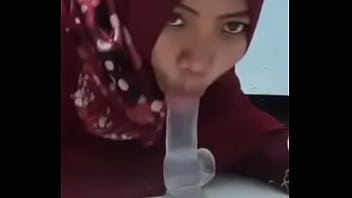 Asian muslim riding dildo