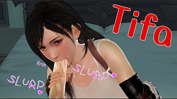 Uncensored Japanese hentai anime Tifa blowjob and creampie ASMR