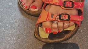Who is happy about cheese feet? The man when the woman comes home!