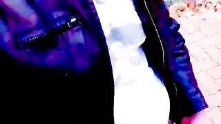 Amateur crossdresser publicly exposed big cock & big dick cums cruising outdoors