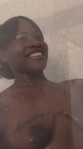 Big ass black girl gets fucked in bathroom