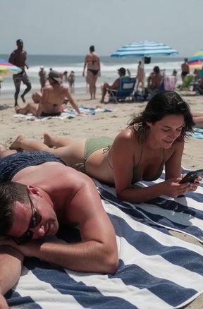 Hot wife gets seduced at the beach with cuckold couple