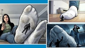 Unaware Giantess Roommate Crushes You Under Her White Socks While Scrolling On Phone