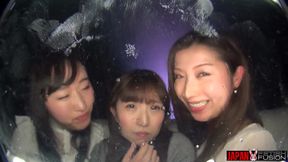 Tsubaki Kato and Himari Ogawa Initiate Ryo Kitakata Into Lesbian Tongue Kissing (レズ)