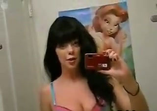 Naughty and nude brunette teen self shot