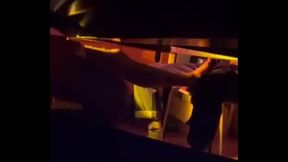 my flatmate and a young friend of ours started feet play under the table. This time I filmed it