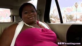 Big ebony female shows heavy tits & gets laid