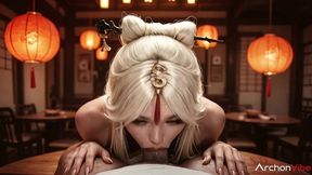 i reserved the entire restaurant for a date with ninguan, and it was worth it - i took all her slutty wholes[ai]