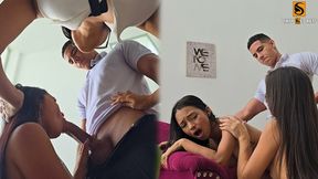 Emma's sweaty ass&#x1F351; gets Wild-ed by Leo and Kathylee, anal&#x1F44C; fear fades.