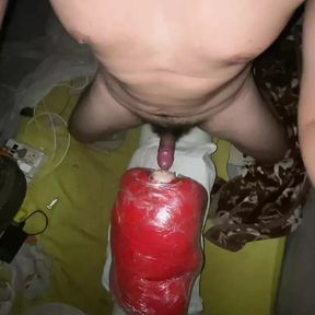 Twink boy fuck doll toy and cum on his toy Pt.2