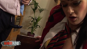 Chubby bitch in school uniform hard fucked