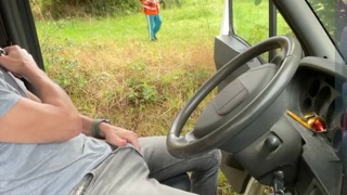 during my only fans live in a parking lot a guy comes to see me