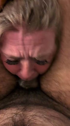 Amateur IMWF gets face fucked and deepthroats roughly