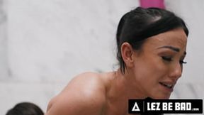 LEZ BE BAD - Petite Brunette Katrina Colt Receives Anal&#x1F44C; Milk From Stacked Jennifer White