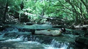 Flexing by the Waterfall, Trying to Sneak a Little Private Moment
