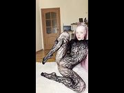 She spreads her legs wide and moans loudly 🫦
