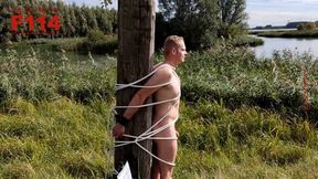 Arnoud from the Netherlands (Fagspose F114) bondage and masturbation outdoors