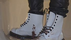 Primey messes up some brand new White Bex MiE Dr Martens Boots