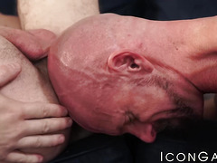 Daddy Mitch Vaughn has his ass stretched by stepbo Sergeant Miles