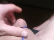 POV Transgirl, First Time Using Sliding Double Sex Ring; No Audio