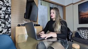 EXTREME FOOT GAGGING WITH MY BLACK SOCK ON YOUR THROAT - BY GABRIELA BLOND - CLIP 1