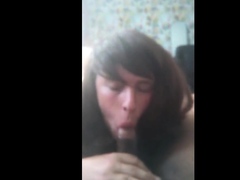 Cross Dressing Sissy Enjoying sucking a BBC