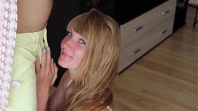 The cutest homemade amateur blowjob ever  Sasha Bikeyeva
