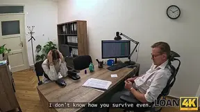 Shaved cutie gives a deepthroat interview