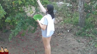 She was almost caught outdoor without panties and she uses husband like toilet paper