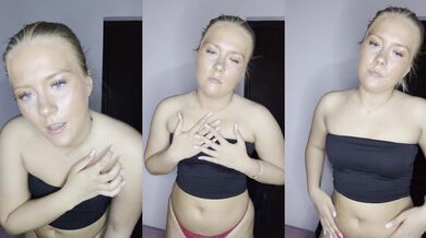 Swedish teen blonde whispers super naughty things in Swedish while playing